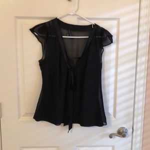 Pretty chiffon blouse with ribbon tie